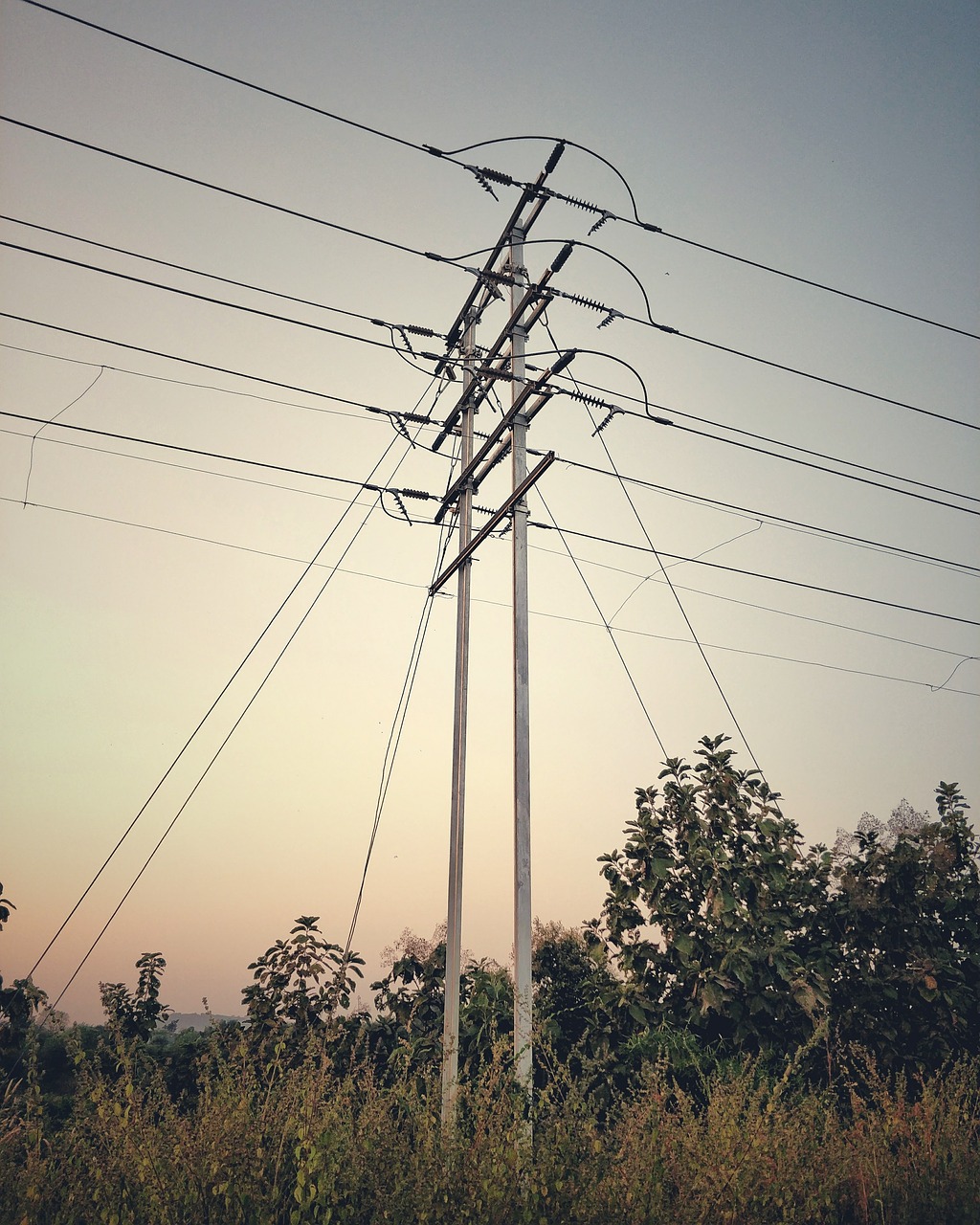 electricity  pole  sunset free photo