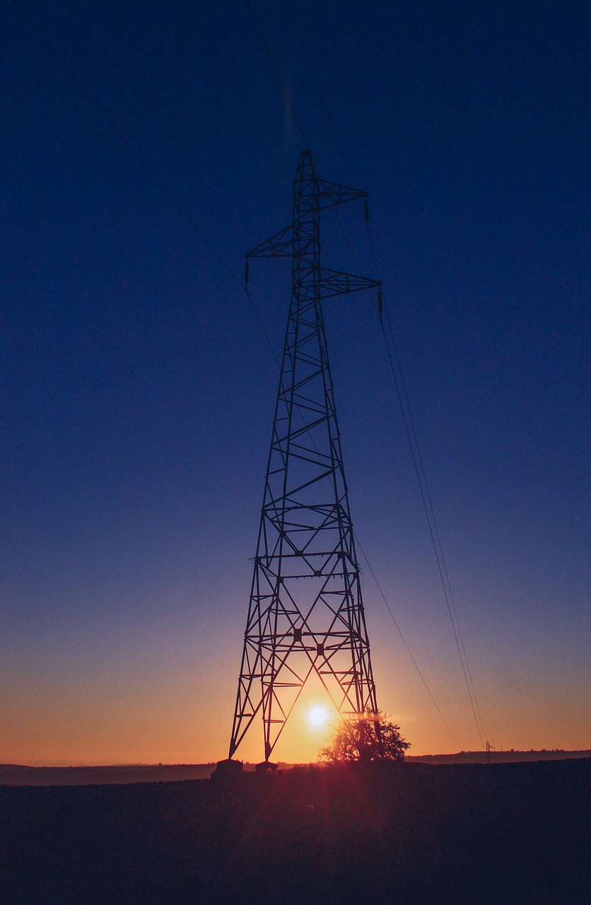 electricity  sunset  eletrika free photo