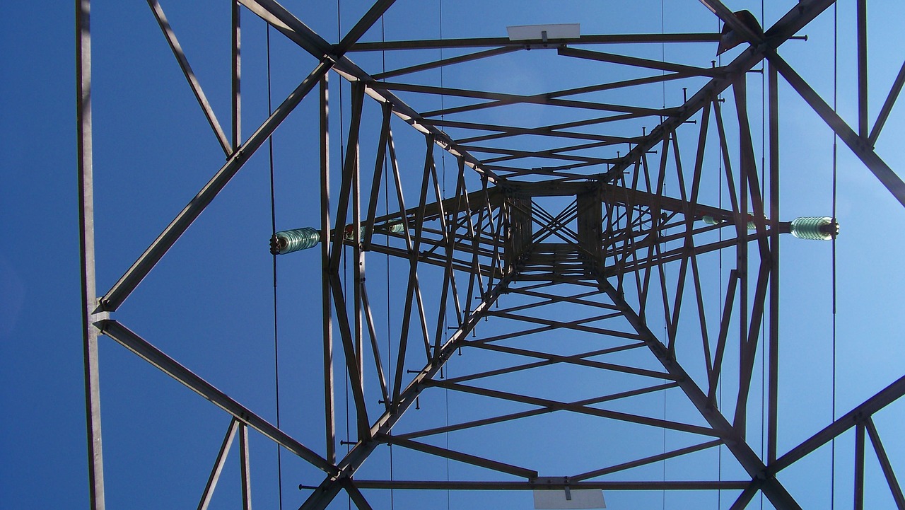 electricity tension tower abstract free photo