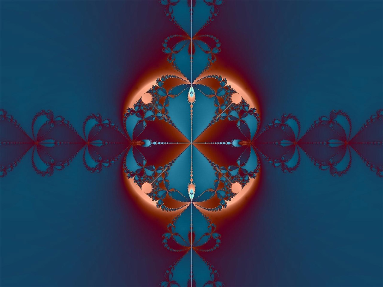 fractal blue maroon free photo