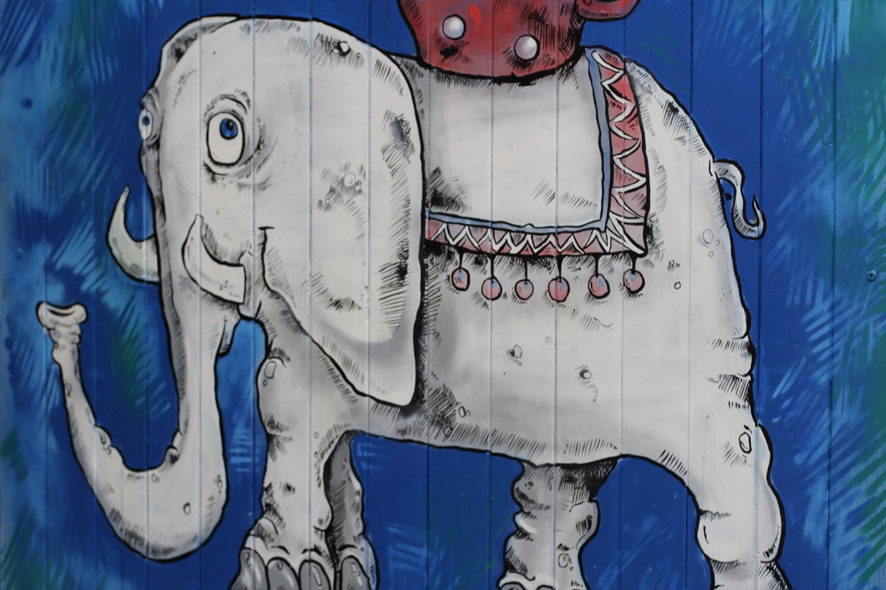 elephant drawing painting free photo