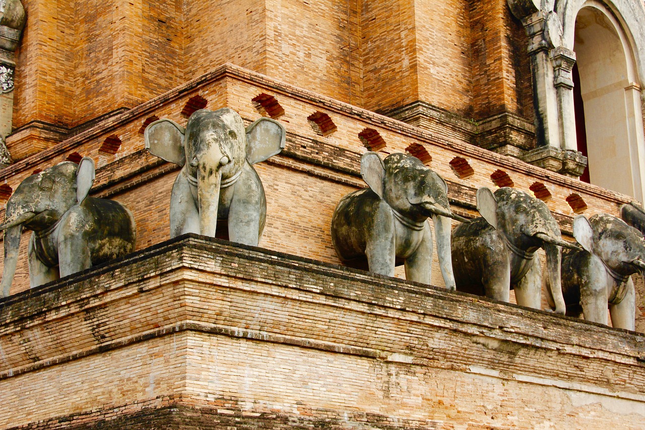 elephant stone figure temple free photo