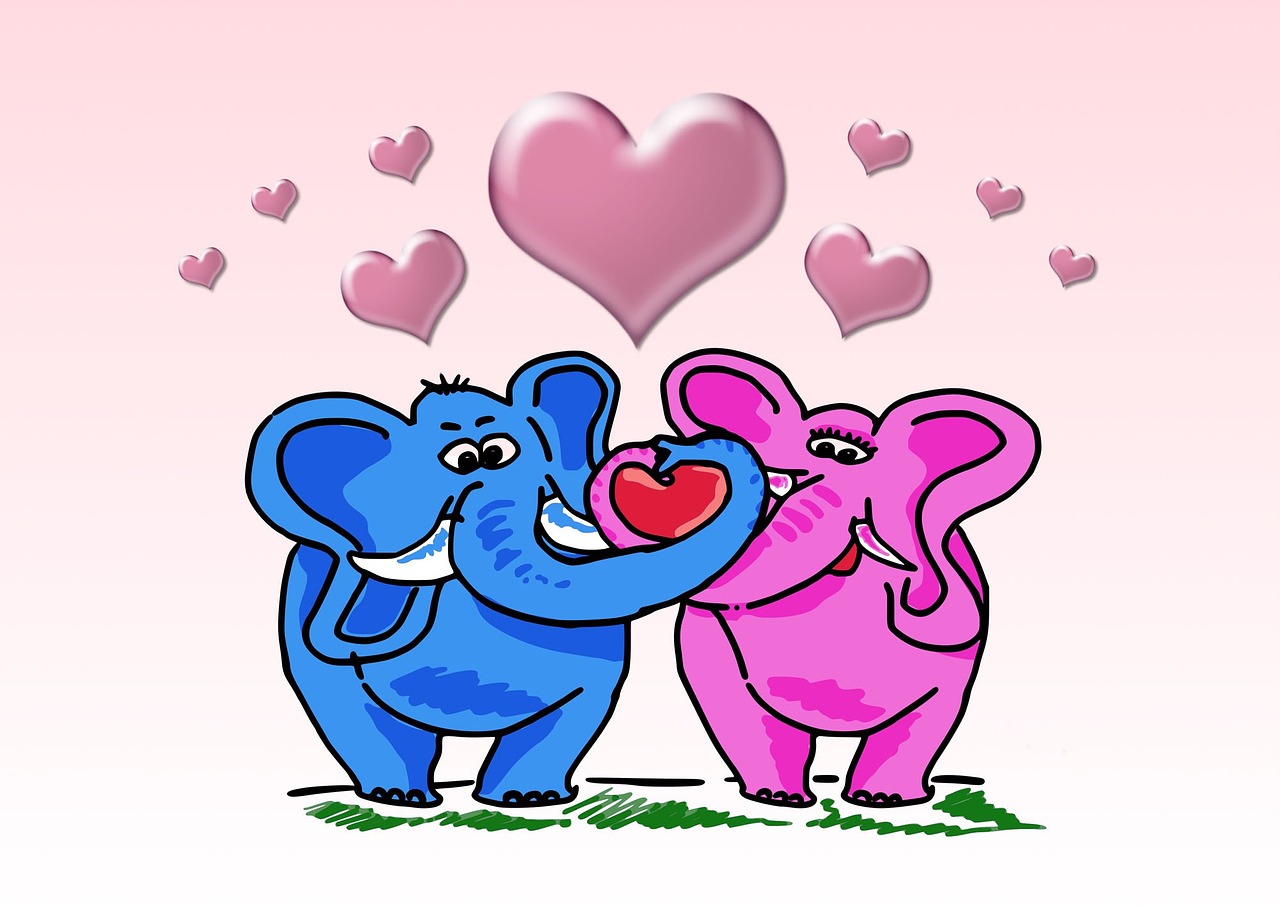 elephant illustration love free photo