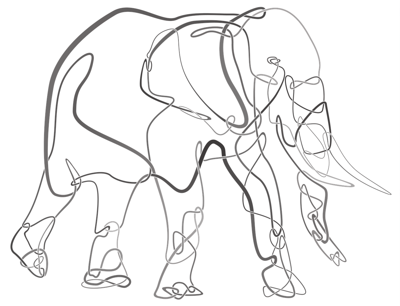 elephant knot drawing free photo