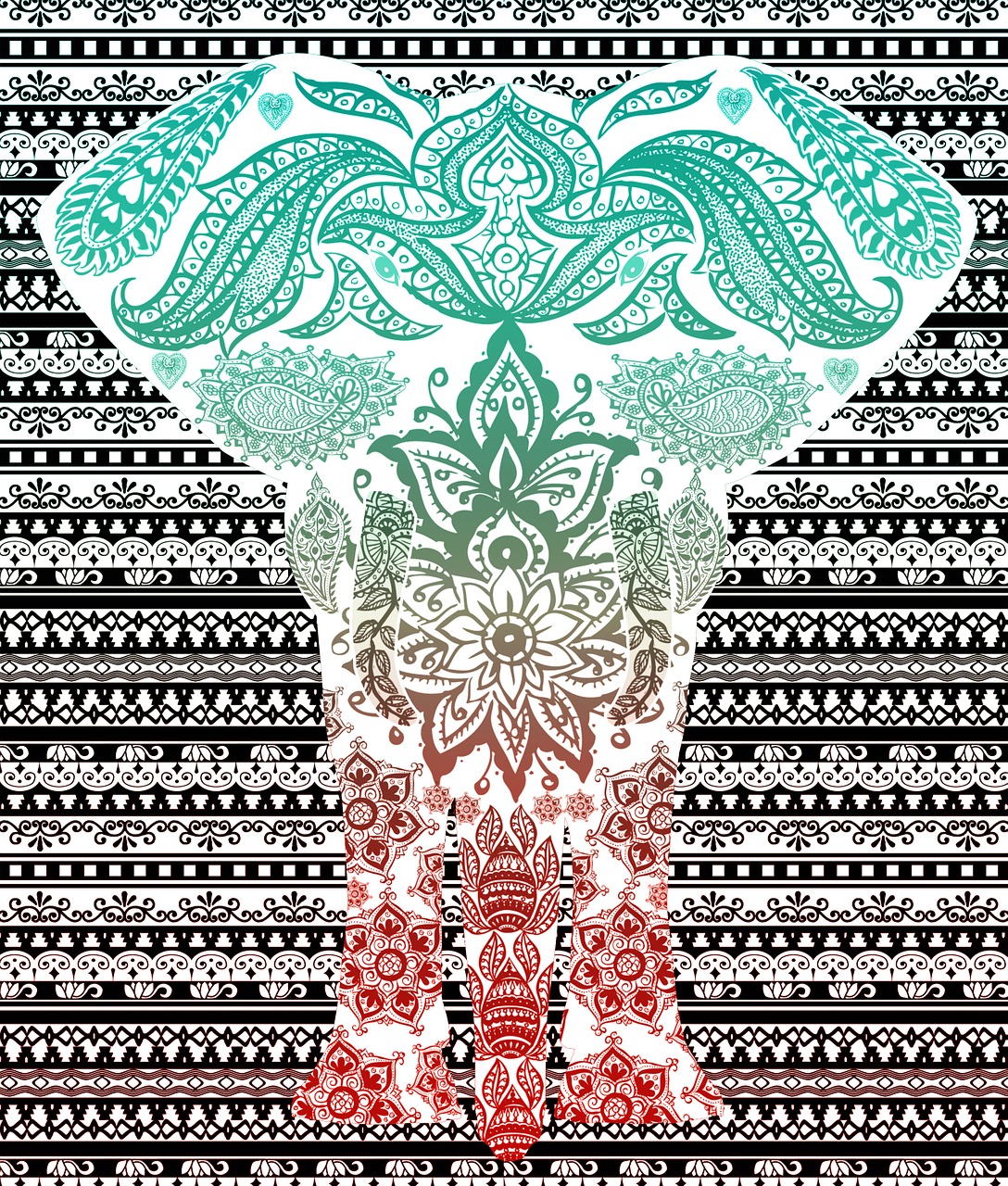 elephant decorative design free photo