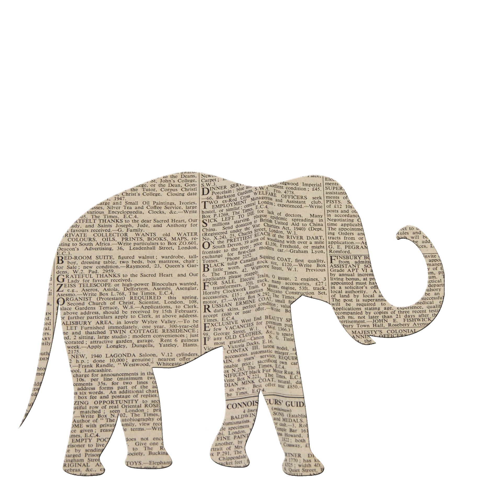 cut out elephant pattern