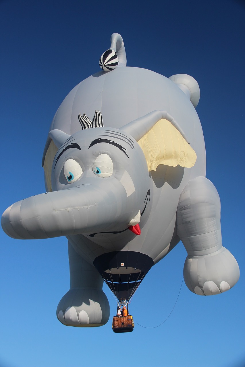 elephant hot air balloon sky free photo