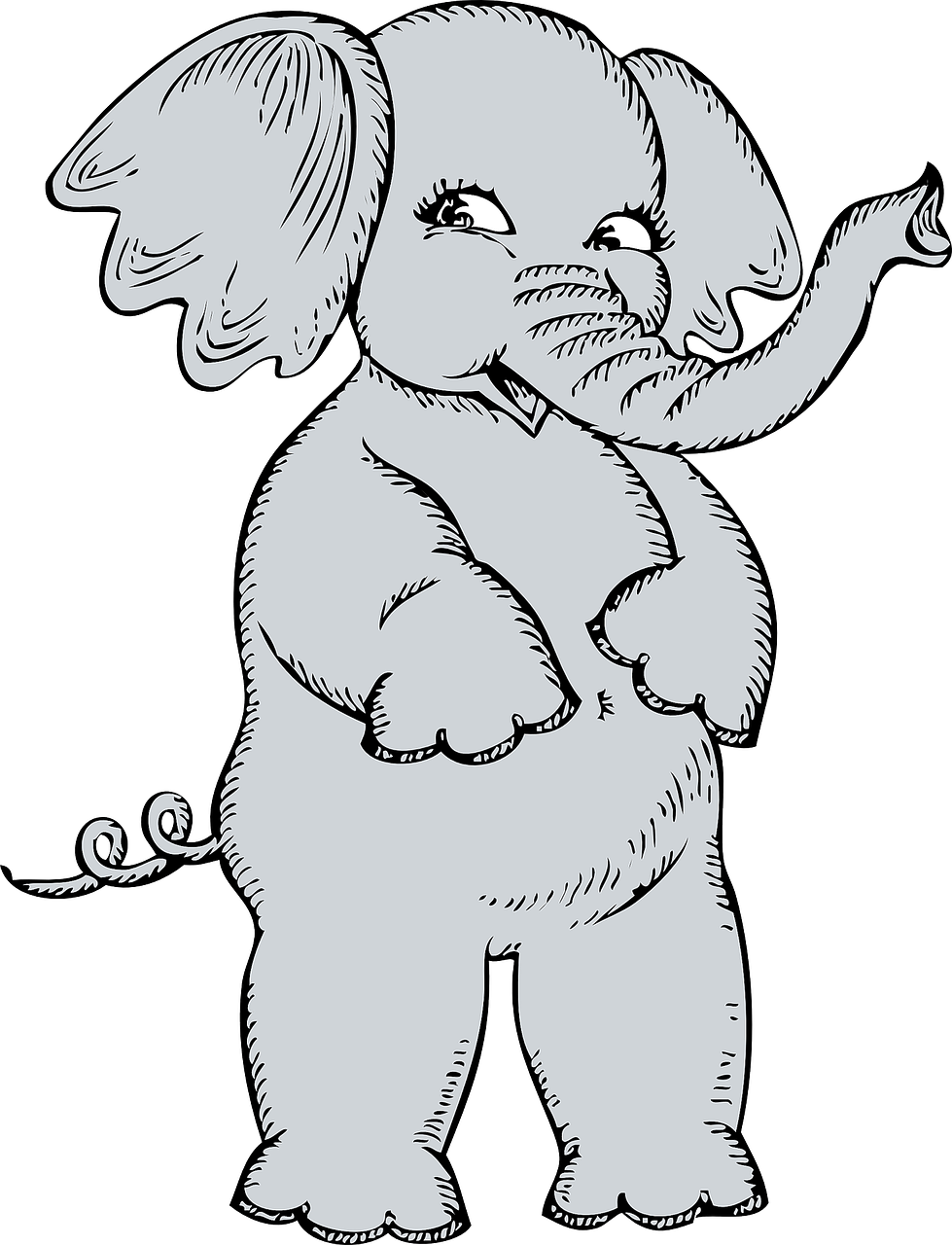Download free photo of Elephant,cute,cartoon,standing,gray - from  