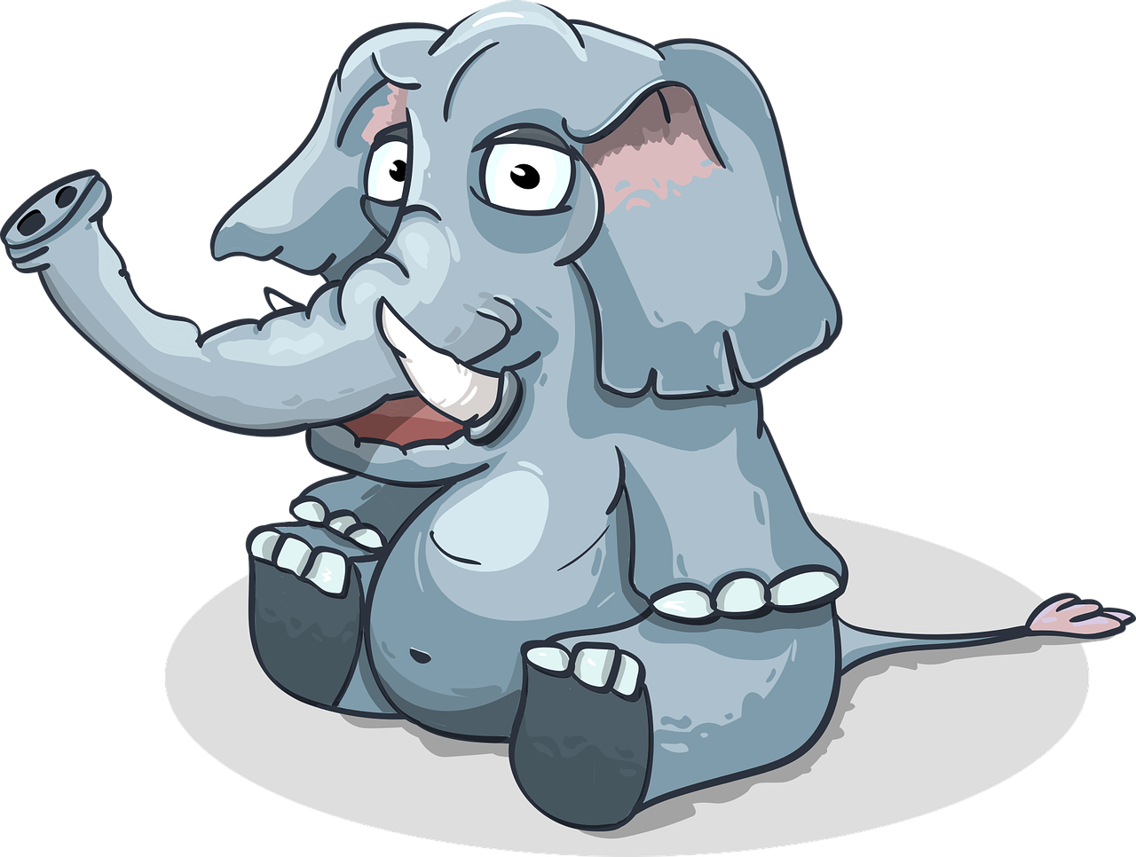 elephant  cartoon  sitting free photo