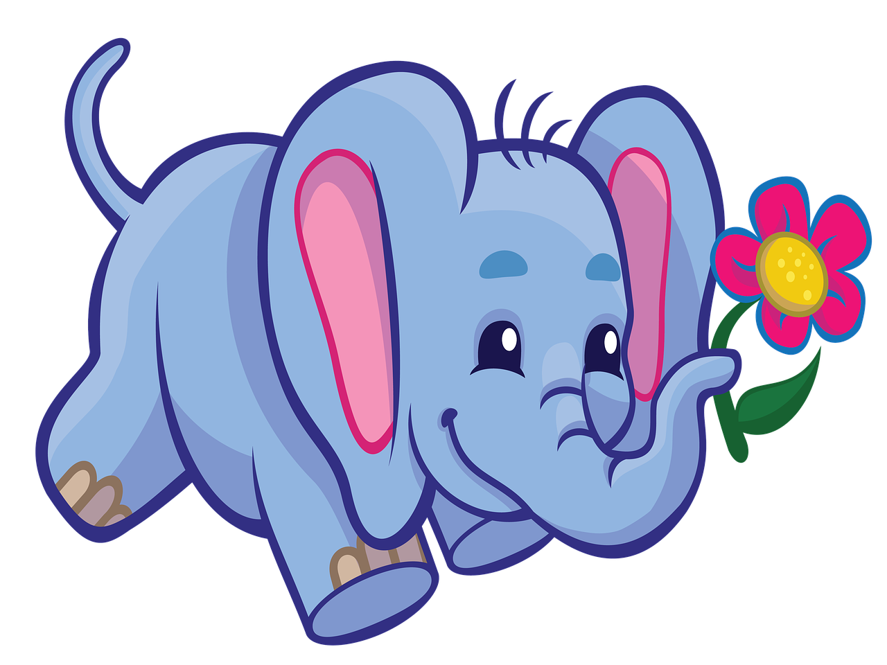 elephant  cartoon  cute free photo