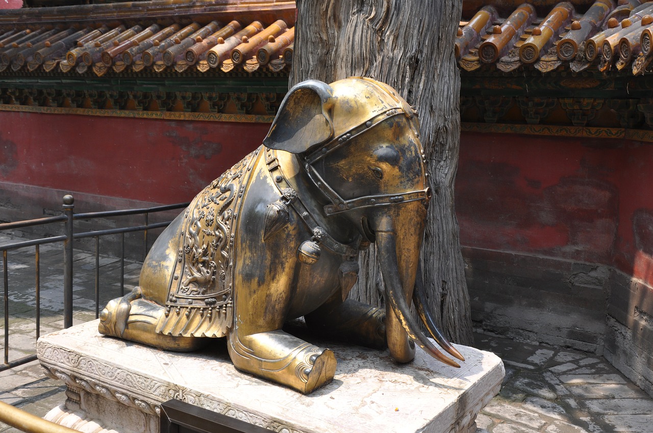 elephant china temple free photo