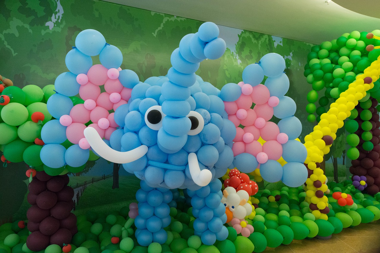 elephants balloon decoration free photo