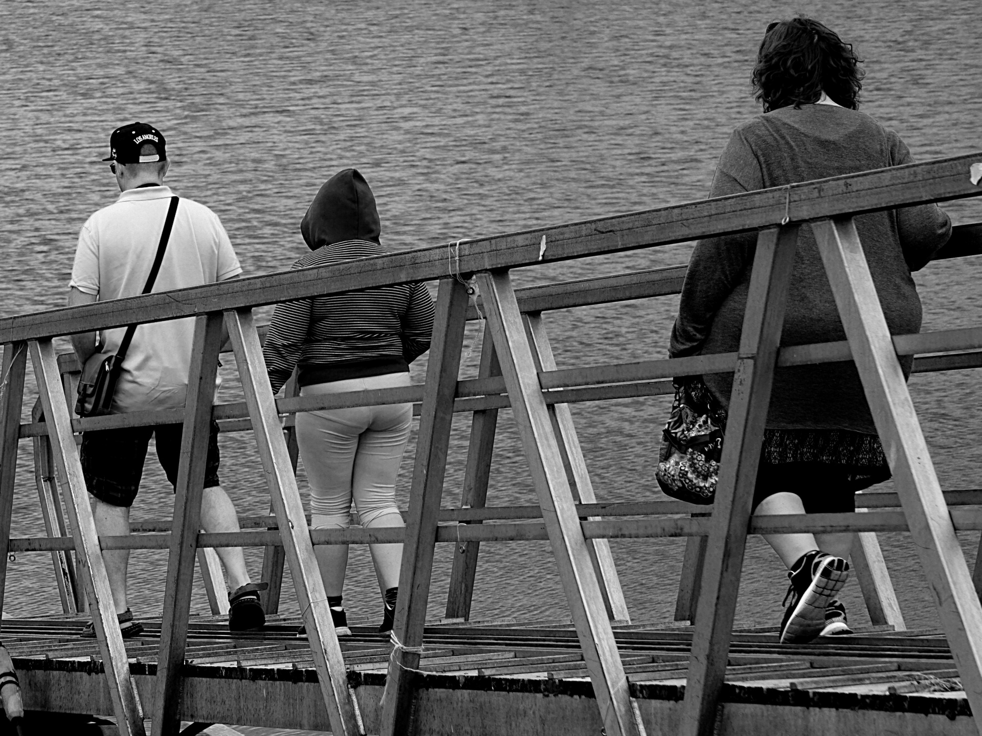 footbridge boarding characters free photo