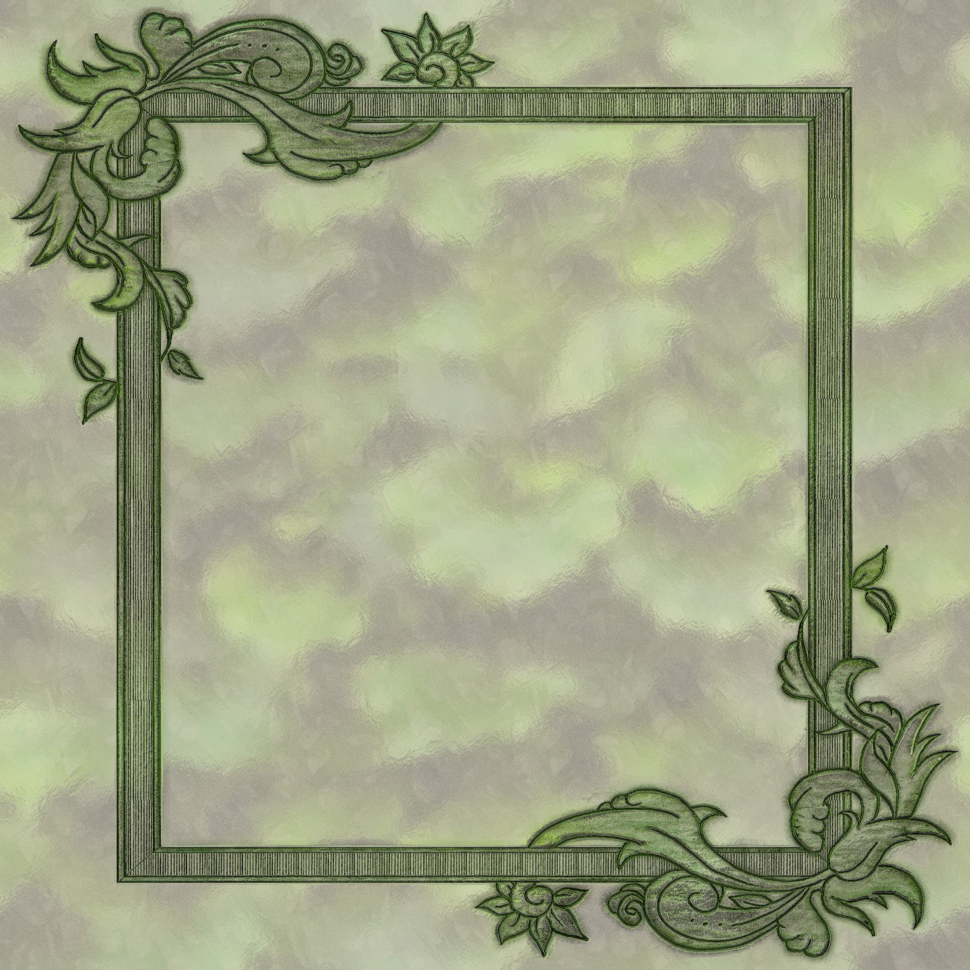 green ornamental frame free photo