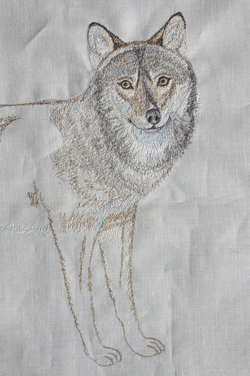 embroidery wolf fairy tales free photo