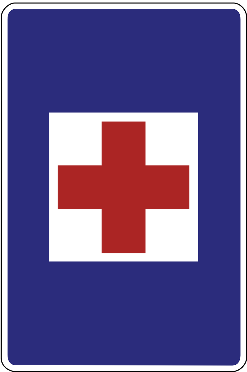 emergency medical care road sign free photo