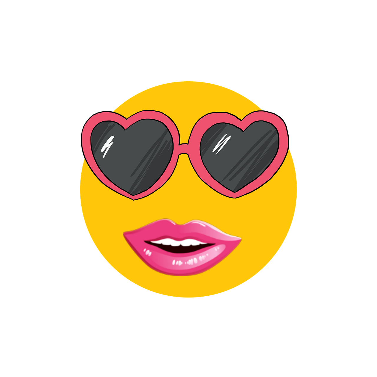 Emoji,emotions,face,lips,sun glasses - free image from needpix.com