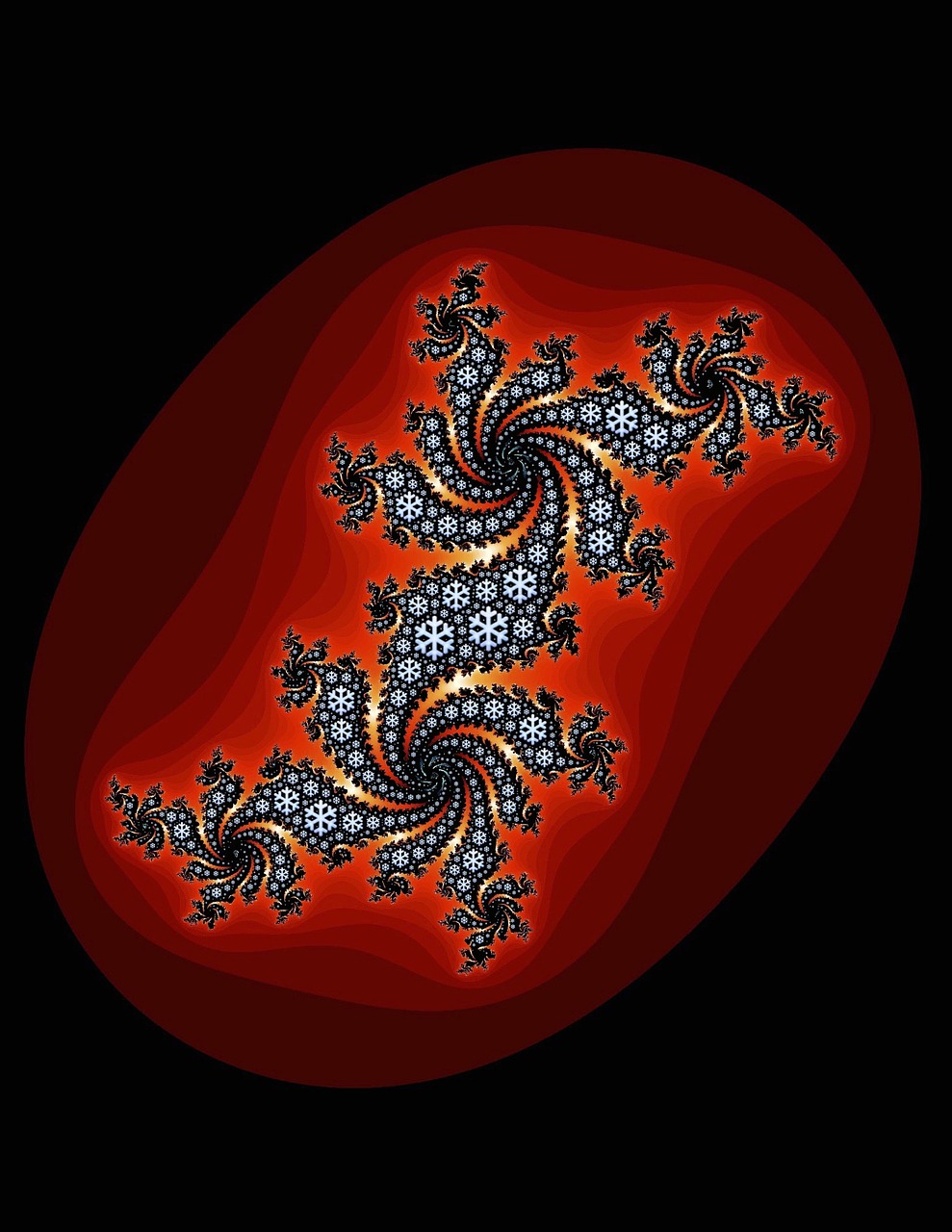 emoji snowflakes fractal free photo