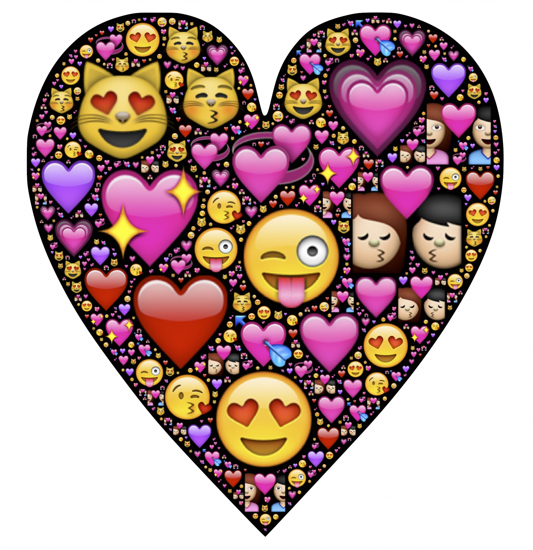 emoji love hearts free photo