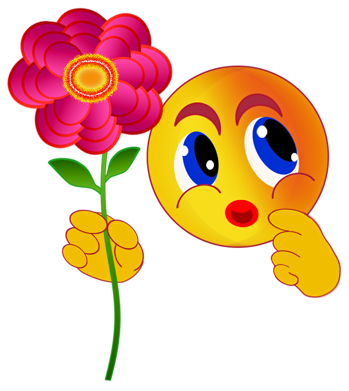 emoticons smiley flower free photo