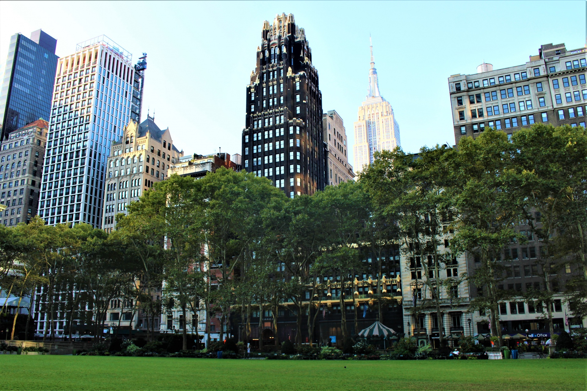 new york bryant park empire state building free photo