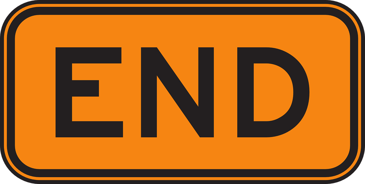 end sign road free photo