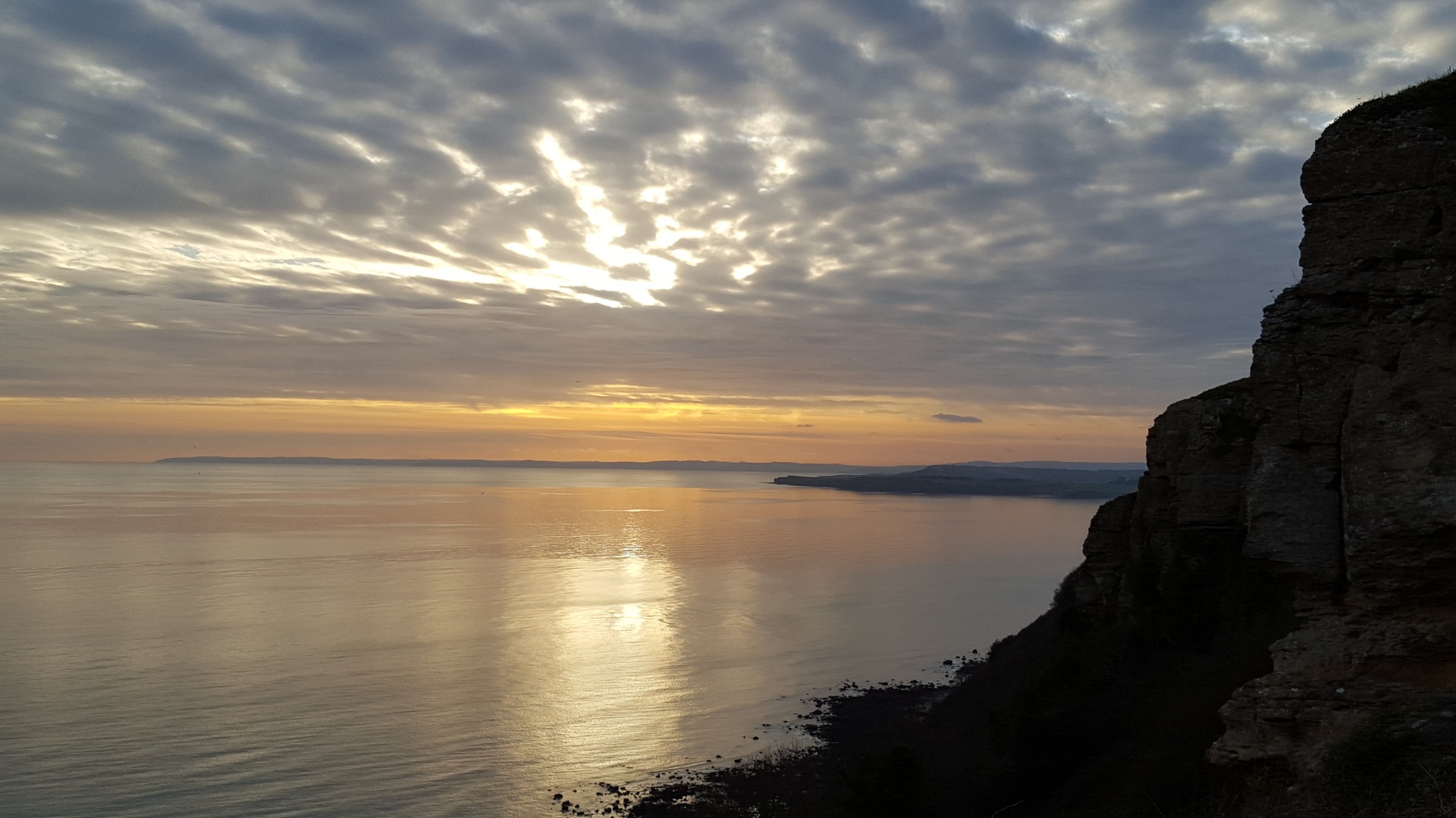 sunset sea cliffs free photo