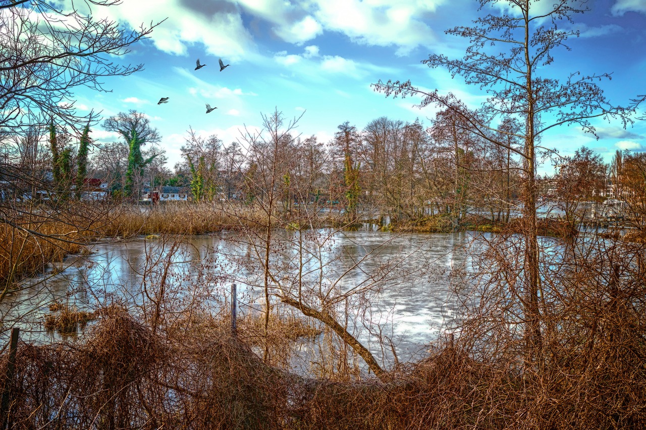 end of winter lake ice free photo