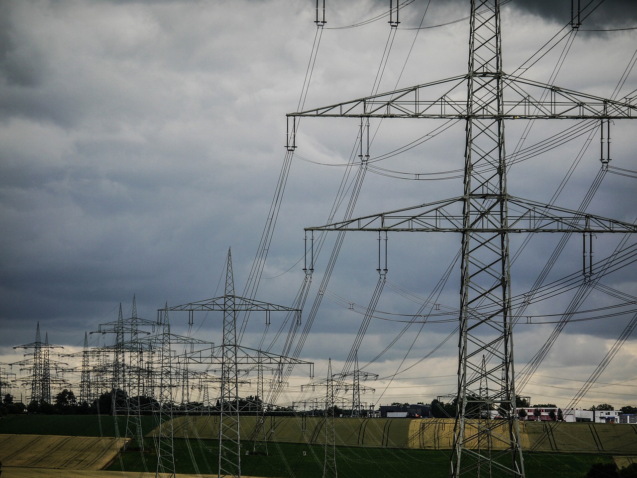 energy power poles thunderstorm free photo