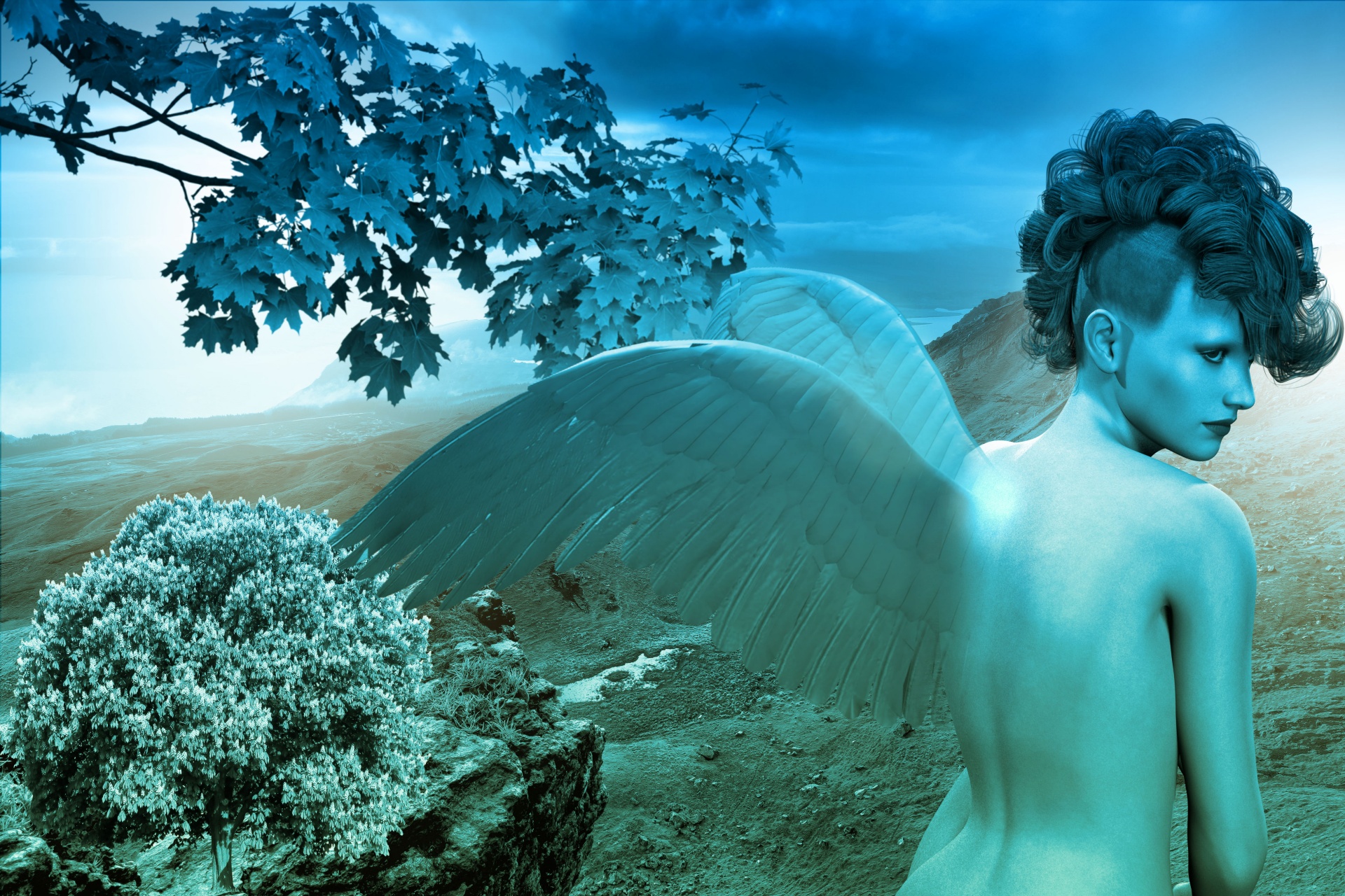 angel fantasy background free photo
