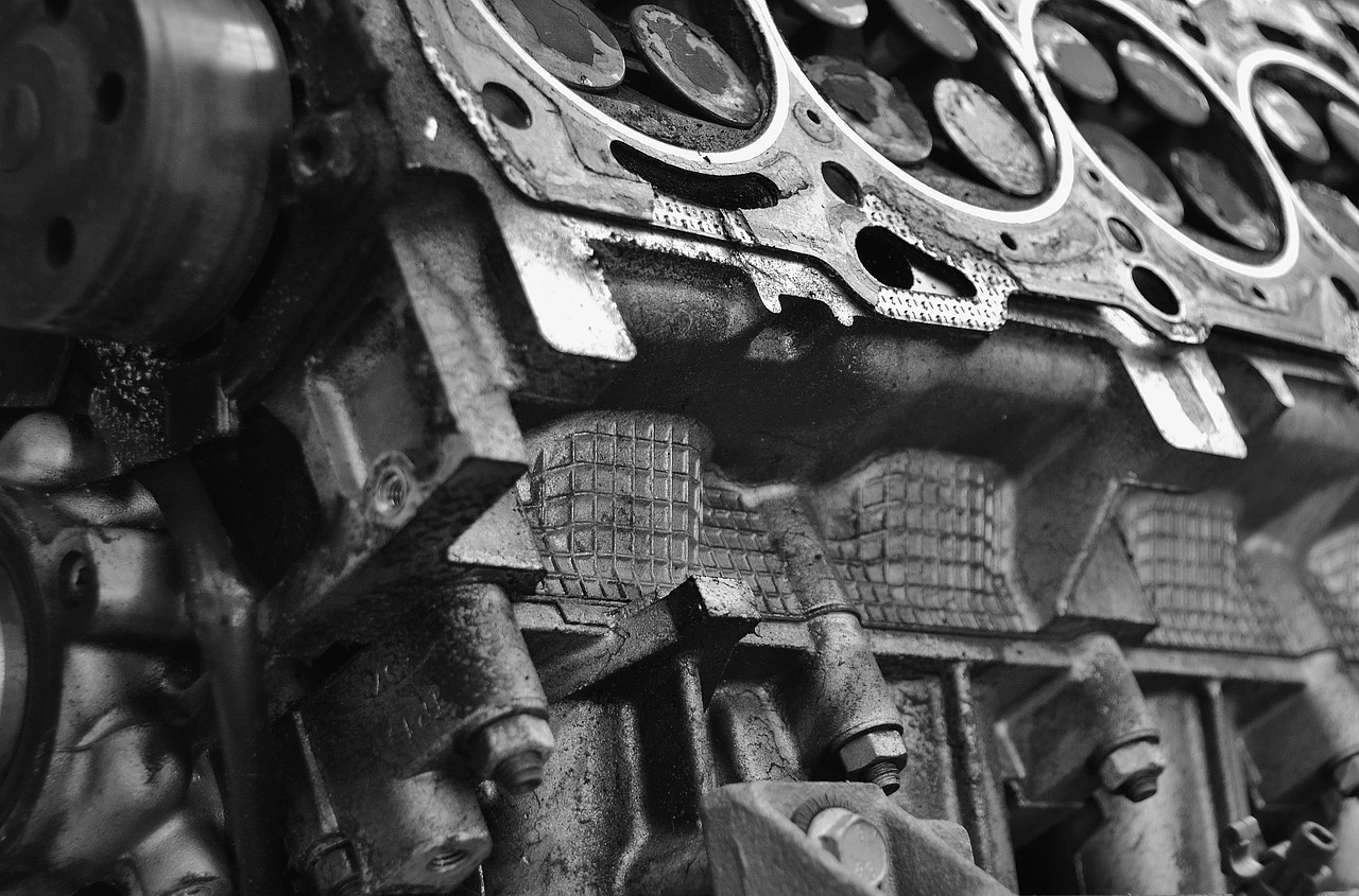 engine automotive black and white free photo