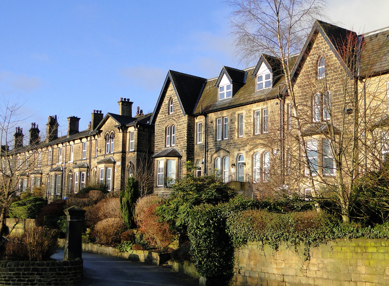 england terraced house stone facade free photo