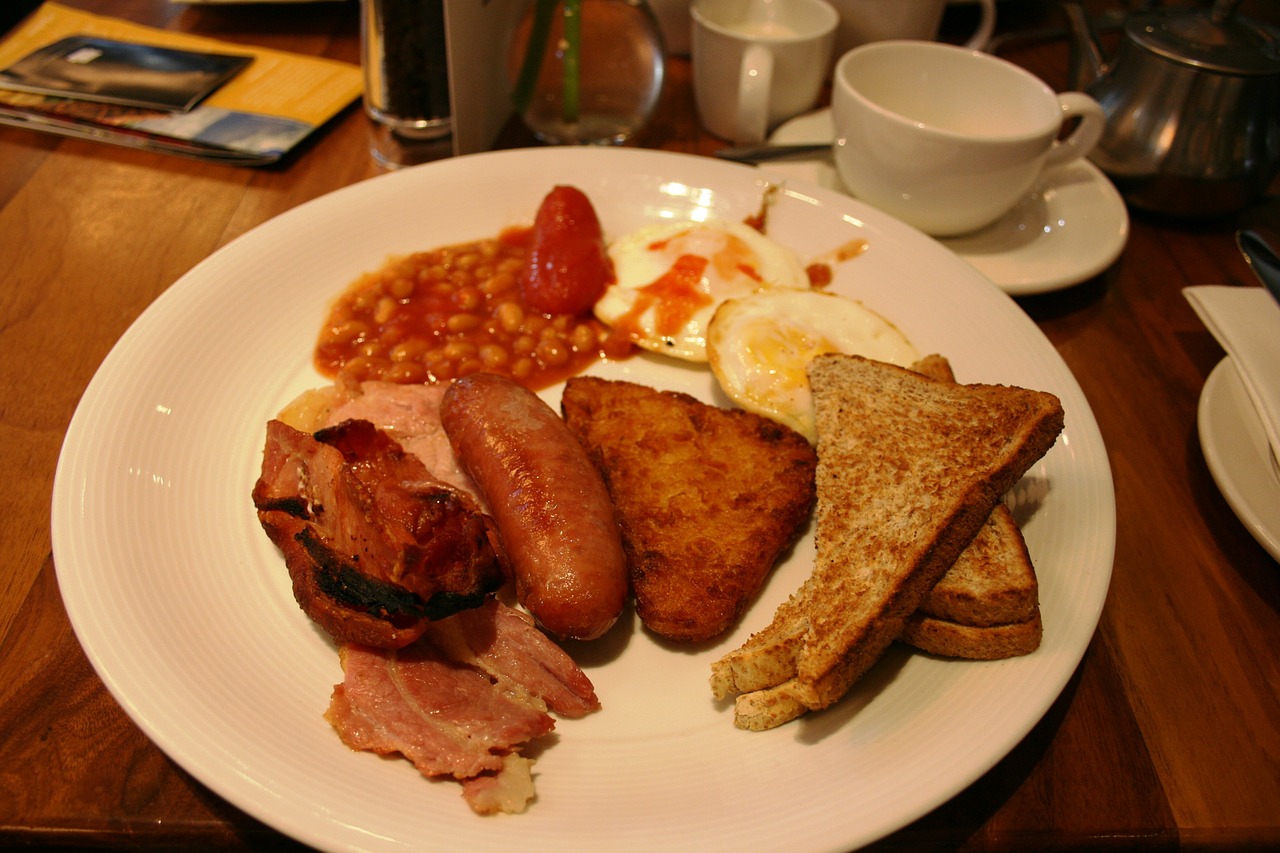 english breakfast sausage beans free photo