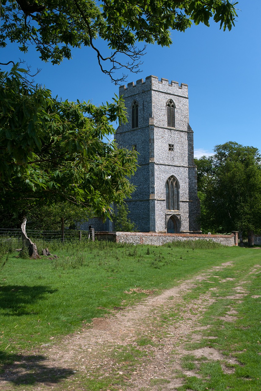 english country estate private church knapped flint free photo