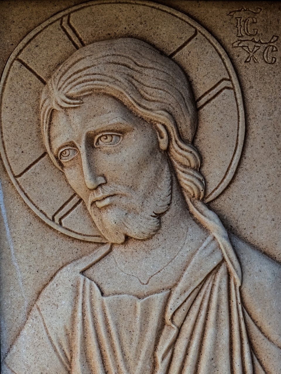 engraving jesus christ wall free photo