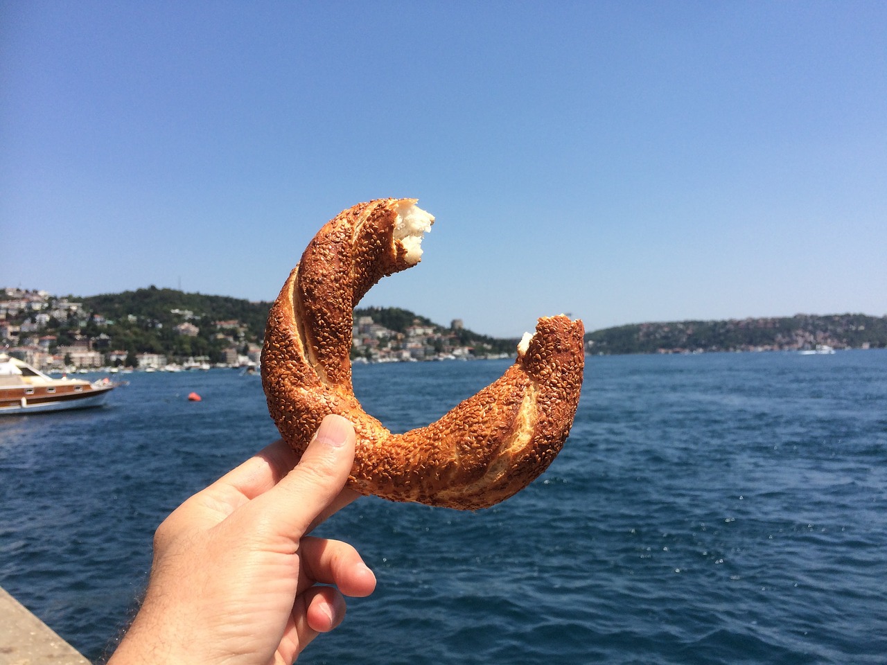 enjoy the istanbul strait wheel sky marine free photo
