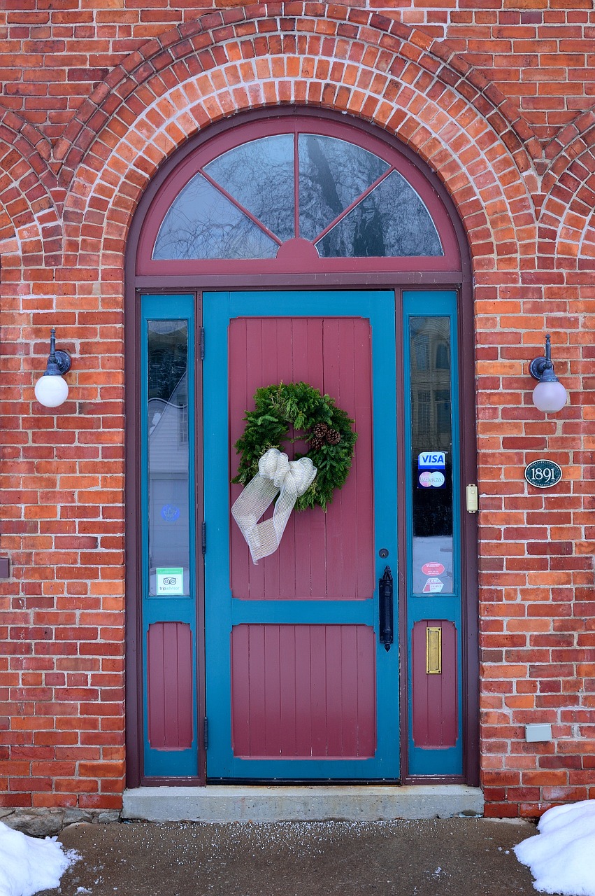 entrance door brick free photo