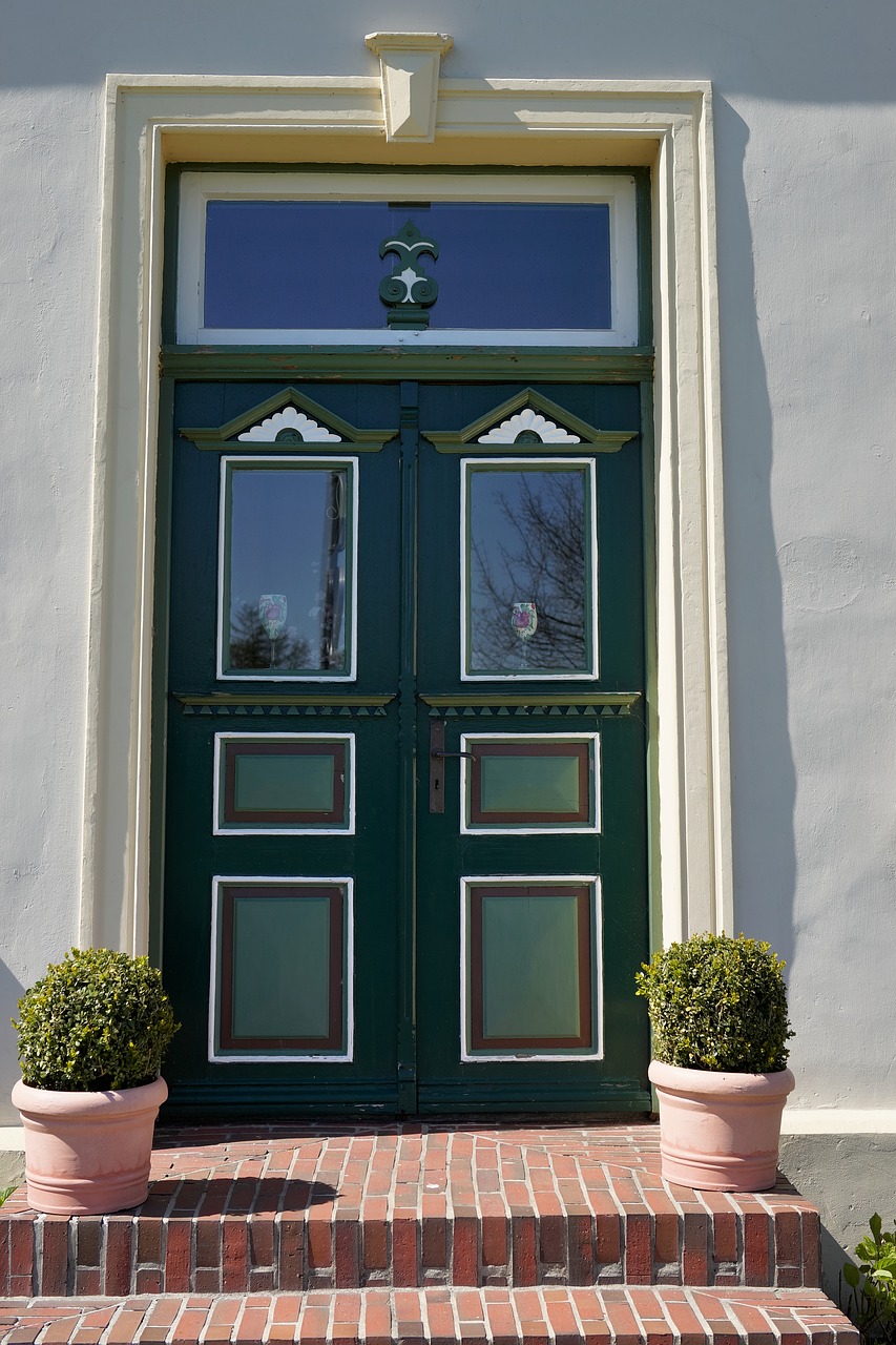 entrance door green door free photo
