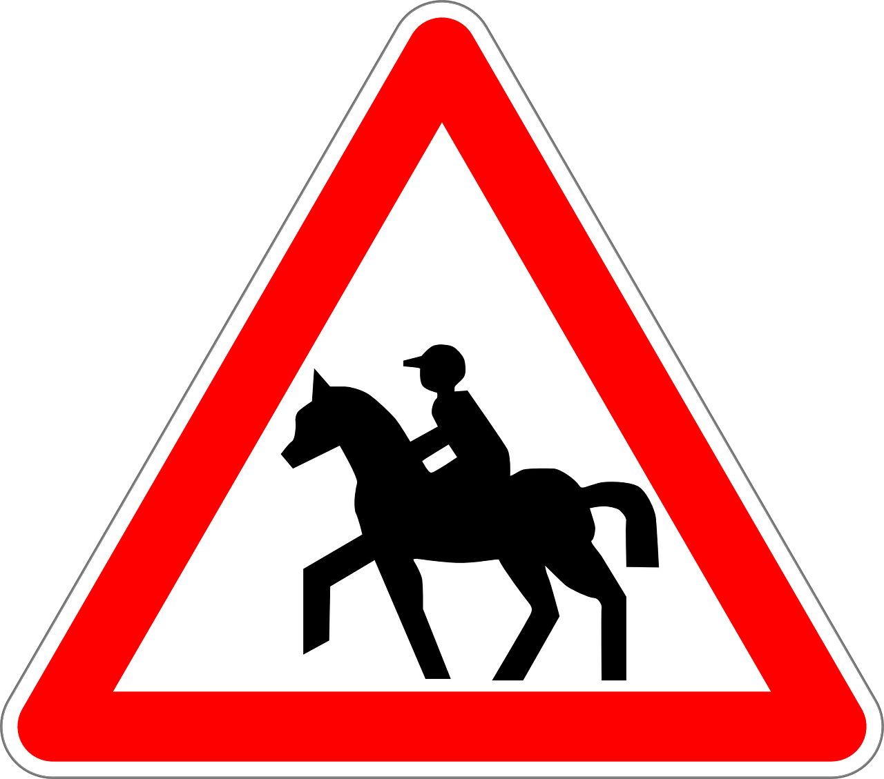 equestrians traffic sign sign free photo
