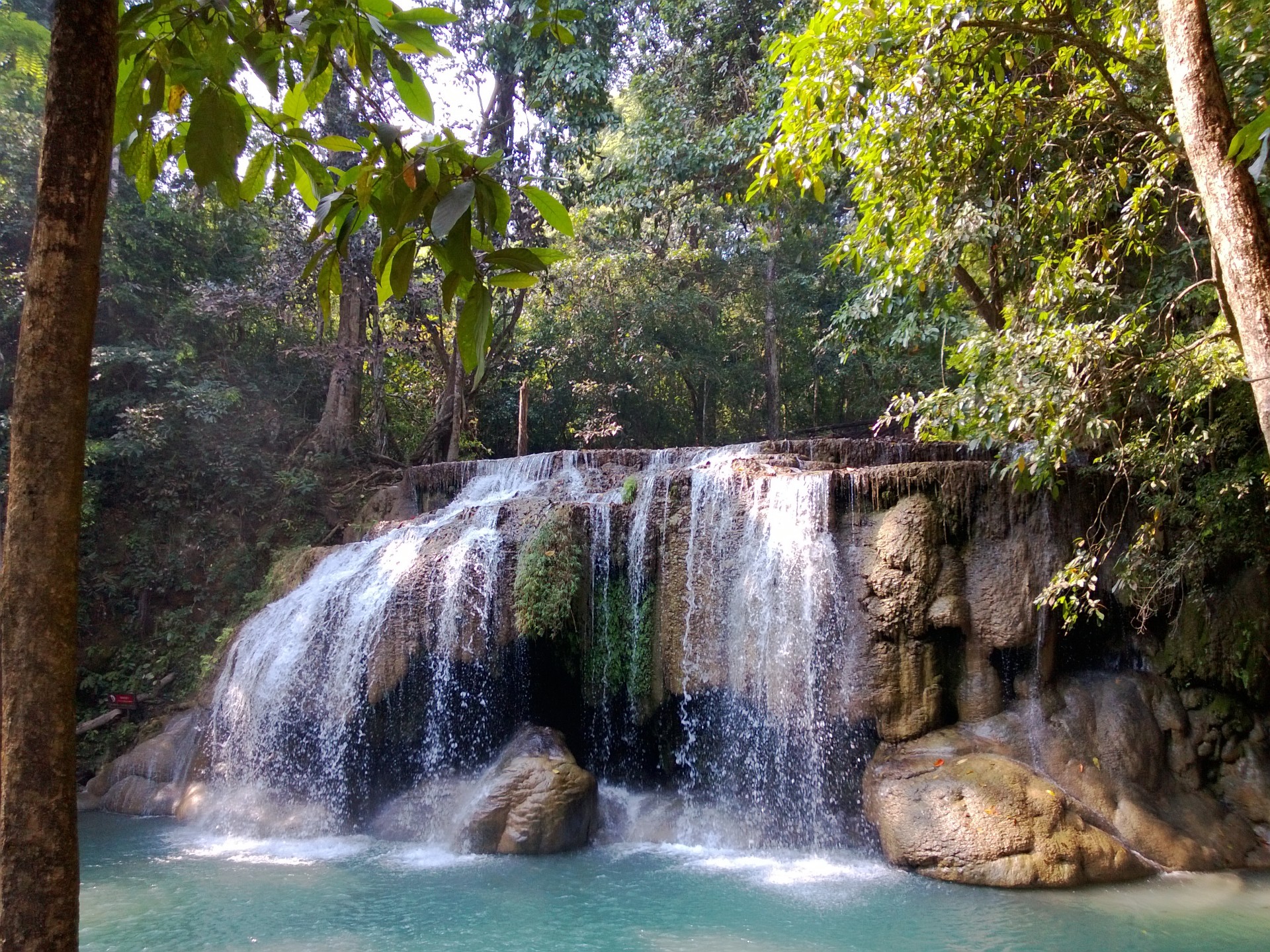 waterfall erawan national park thailand free photo