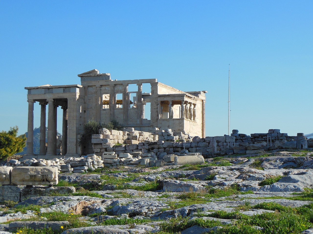 erection acropolis athens free photo