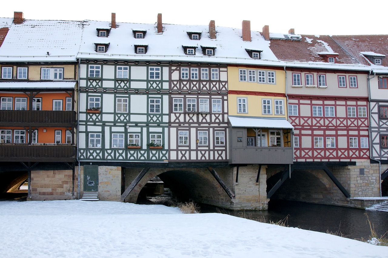 erfurt bridge houses truss free photo