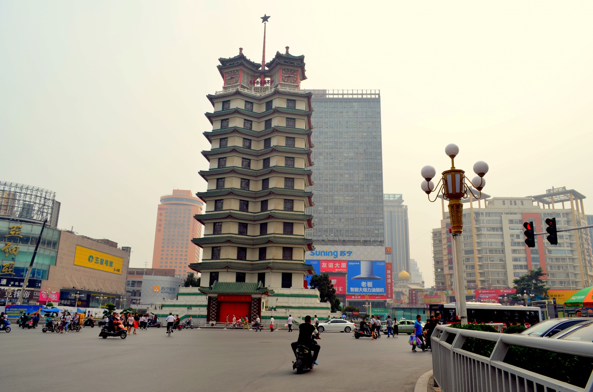 landscape erqi memorial tower zhengzhou free photo