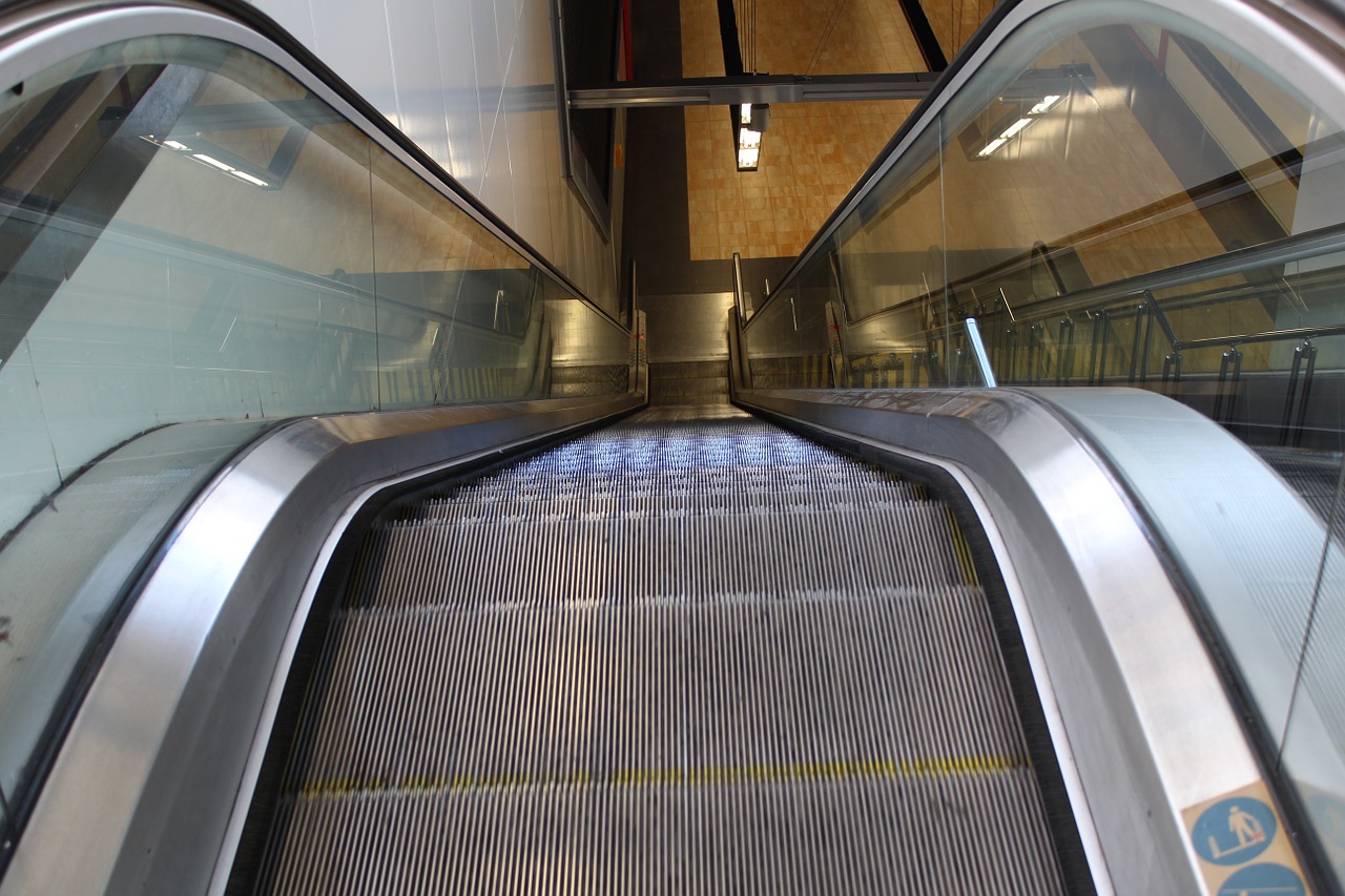 escalator railing metro free photo
