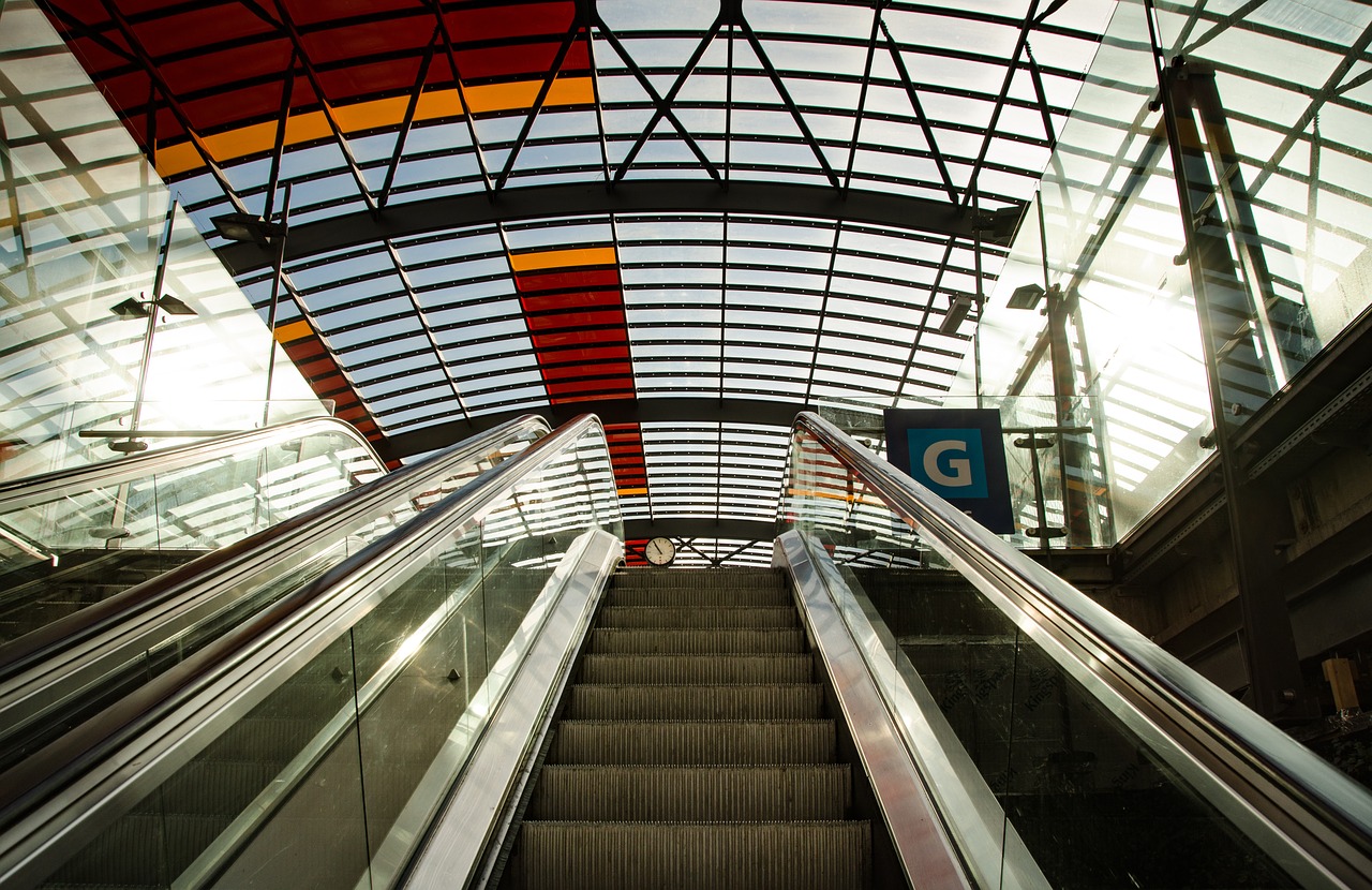 escalator station transportation free photo