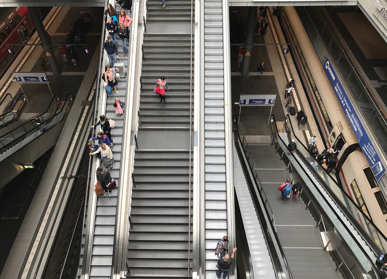 escalator stairs train free photo