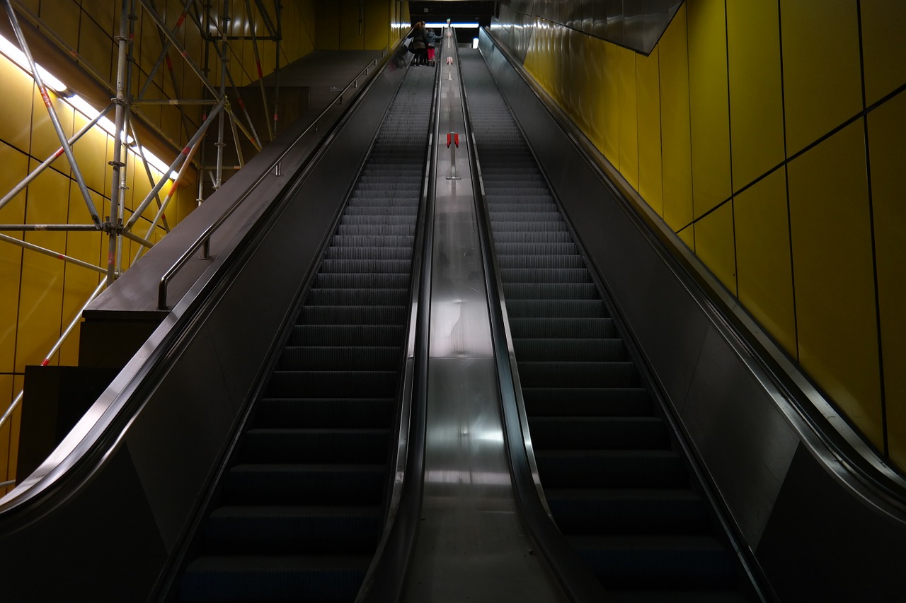 escalator long stairs free photo