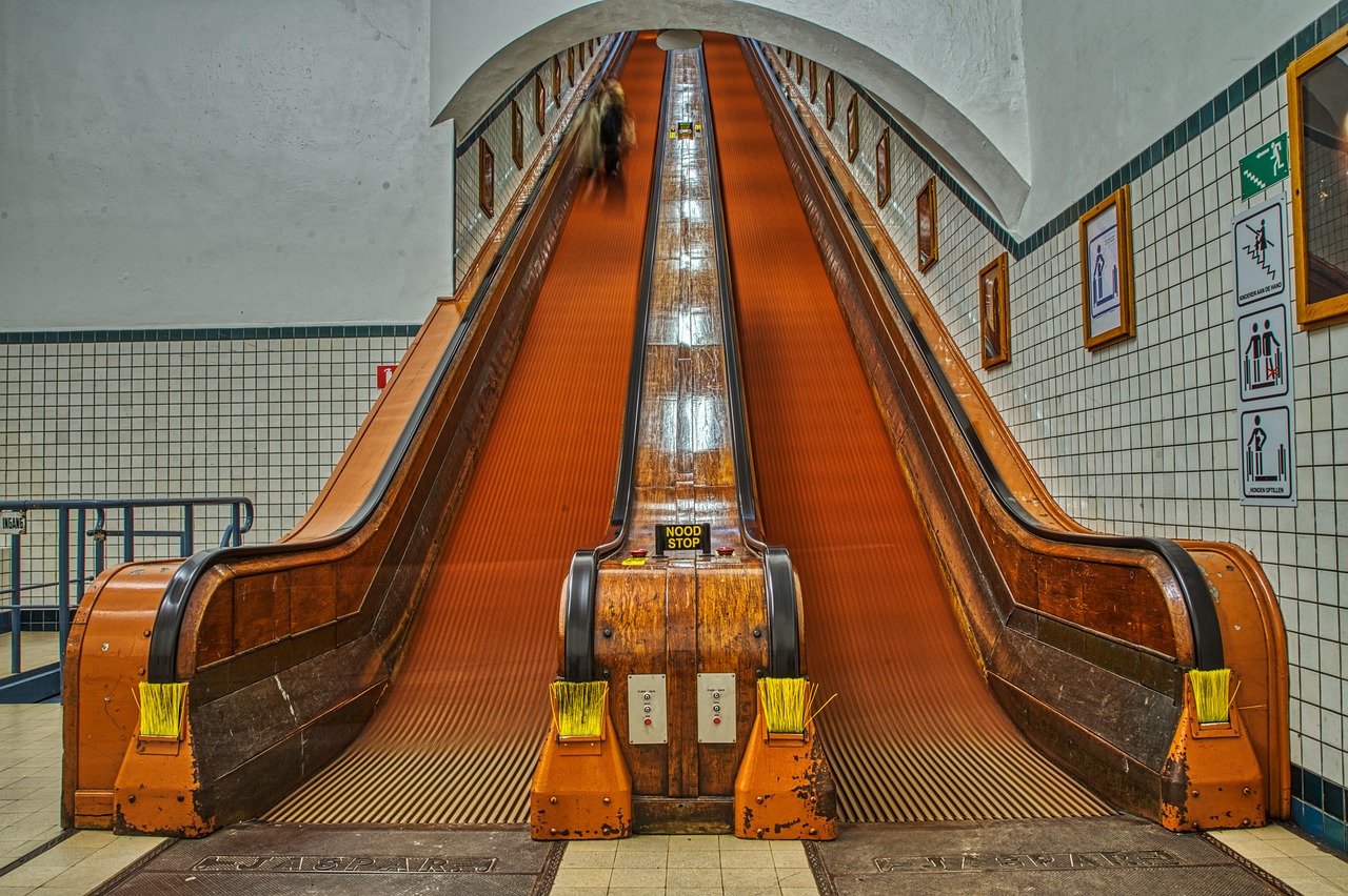 escalator  underground  urban free photo