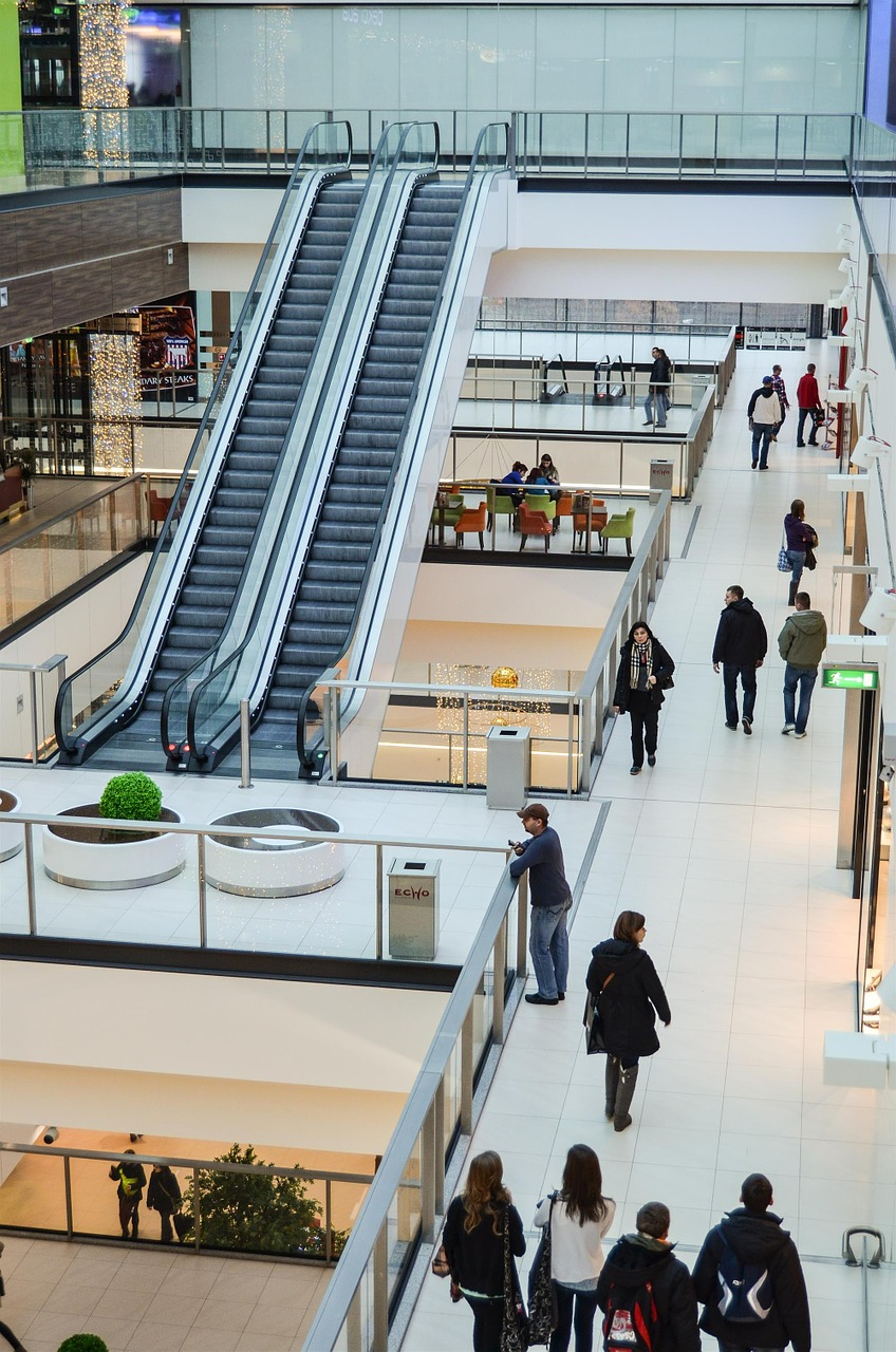 escalator shopping mall shopping free photo