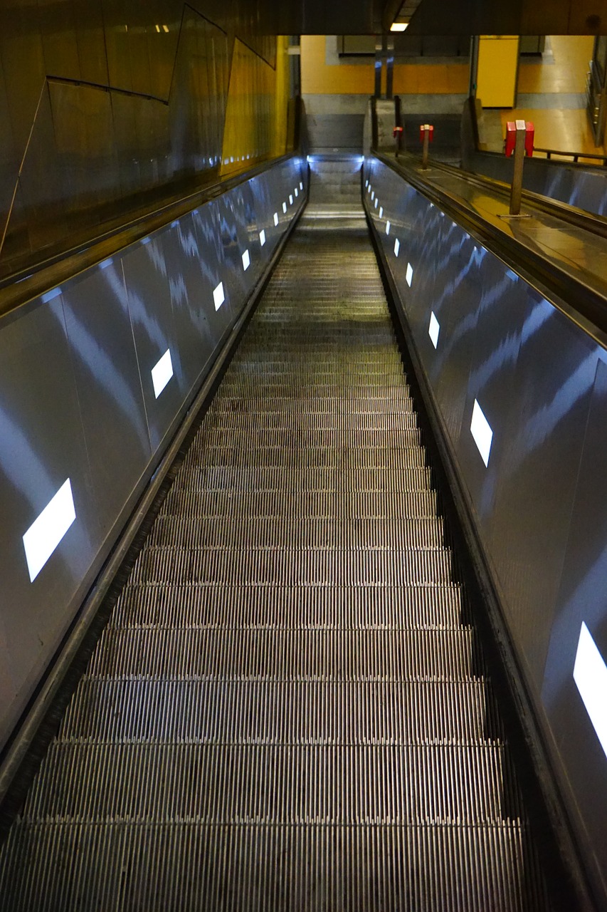 escalator stairs handrails free photo
